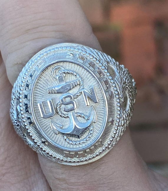 Handmade Navy Ring 925 Sterling Silver | Military Gift for 