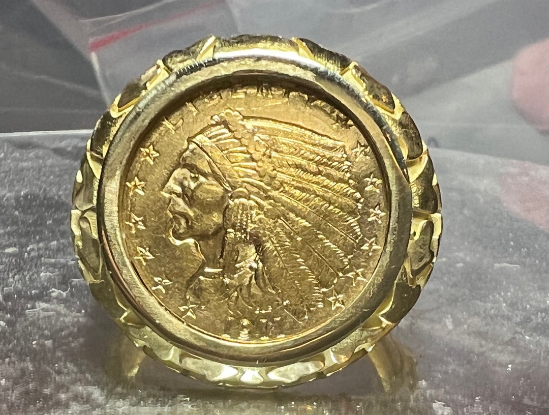 2 1/2 Dollar 1911 Indian Head Coin Ring Unique Coin Jewelry Etsy