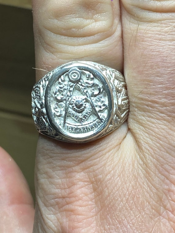 Masonic Ring SZ 11 925 Sterling Silver - image 4