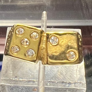 Lucky 7 Dice Ring Size 7.5 Sterling Silver Citrine