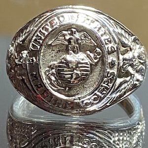 Anillo de la Infantería de Marina en varios tamaños, joyería para hombre en plata de ley 925