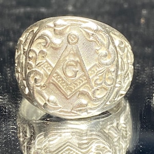 Masonic Ring SZ 11 925 Sterling Silver