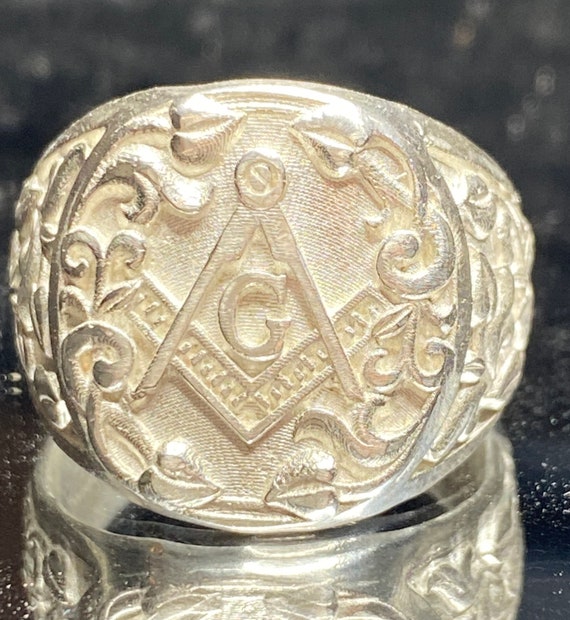 Masonic Ring SZ 10 925 Sterling Silver - image 1