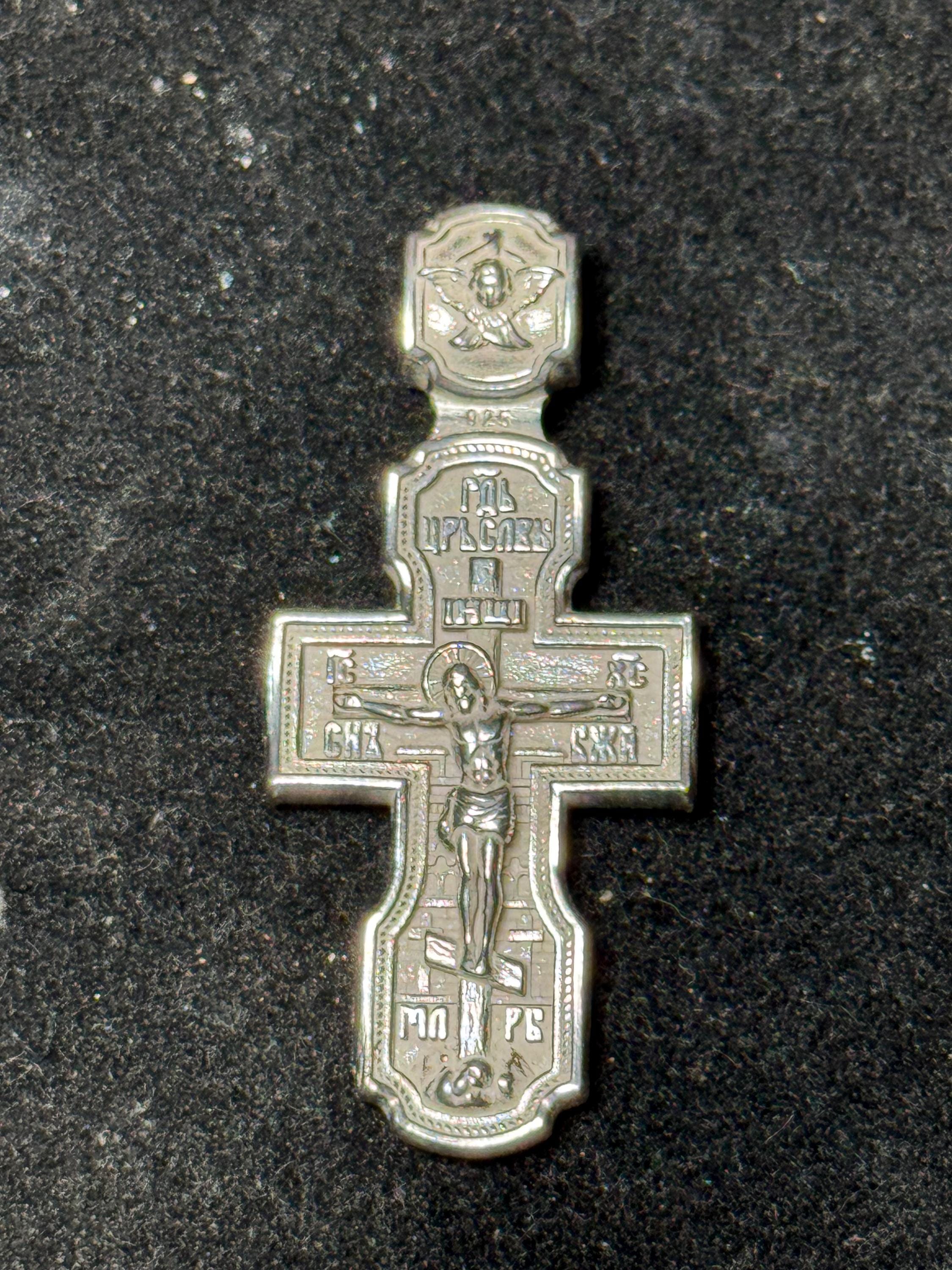 925 Sterling Silver Orthodox Crucifix Pendant | Handcrafted Religious Jewelry | Christian Faith Necklace | Perfect Gift for Him