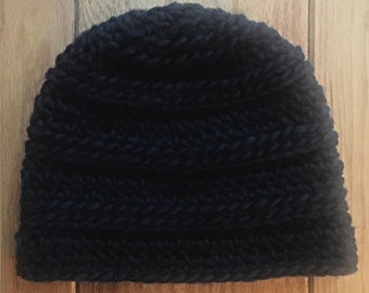 Men's Beanie Winter Hat Crochet Pattern, Easy Beginner Tutorial, Instant Download, Digital PDF
