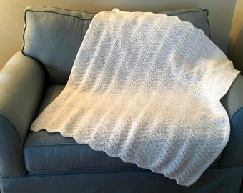 White Baby Christening Blanket Crochet Pattern – Beginner Level PDF