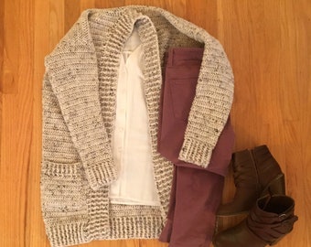 Everyday Office Cardigan Sweater Crochet Pattern - Instant Download - Digital PDF