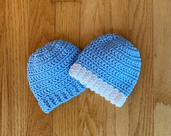 Twin Newborn Crochet Hat Pattern – Easy Beginner PDF (Digital Download)