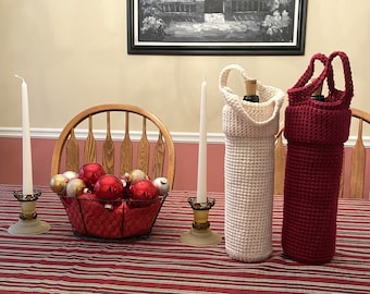 Beginner Crochet Wine Bottle Tote Bag Pattern (Digital Download)