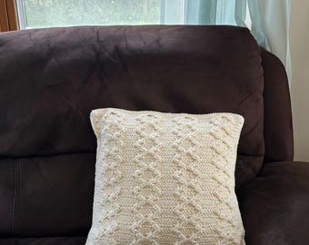Diamond Throw Pillow Cover Crochet Pattern – Intermediate Level PDF (Digital Download)