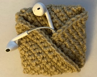 Crochet Ear Bud Pouch Pattern – Easy Beginner Crochet (Digital Download)