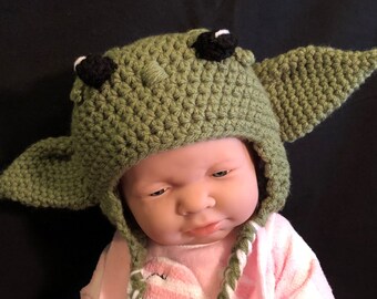 Baby Green Alien Hat for Newborns