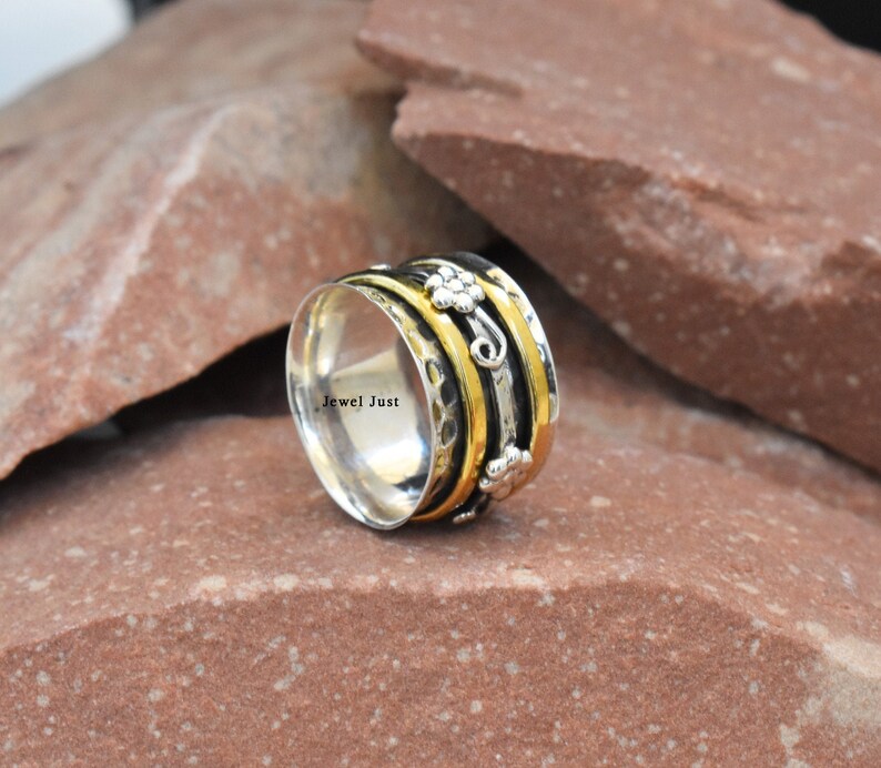 Anxiety Ring Bohemian Ring Spinner Band Designer Ring Worry Ring Meditation Ring Fidget Ring Spinner Ring Gift For Her Promise Ring