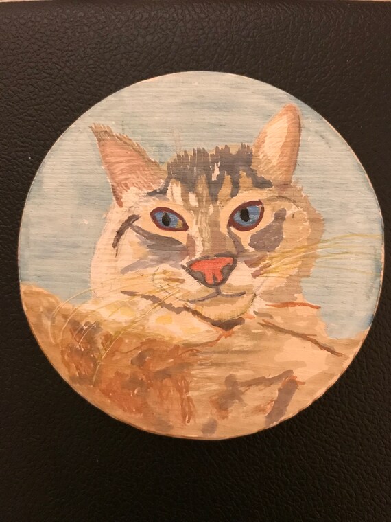 Tableau Peinture Chat Etsy