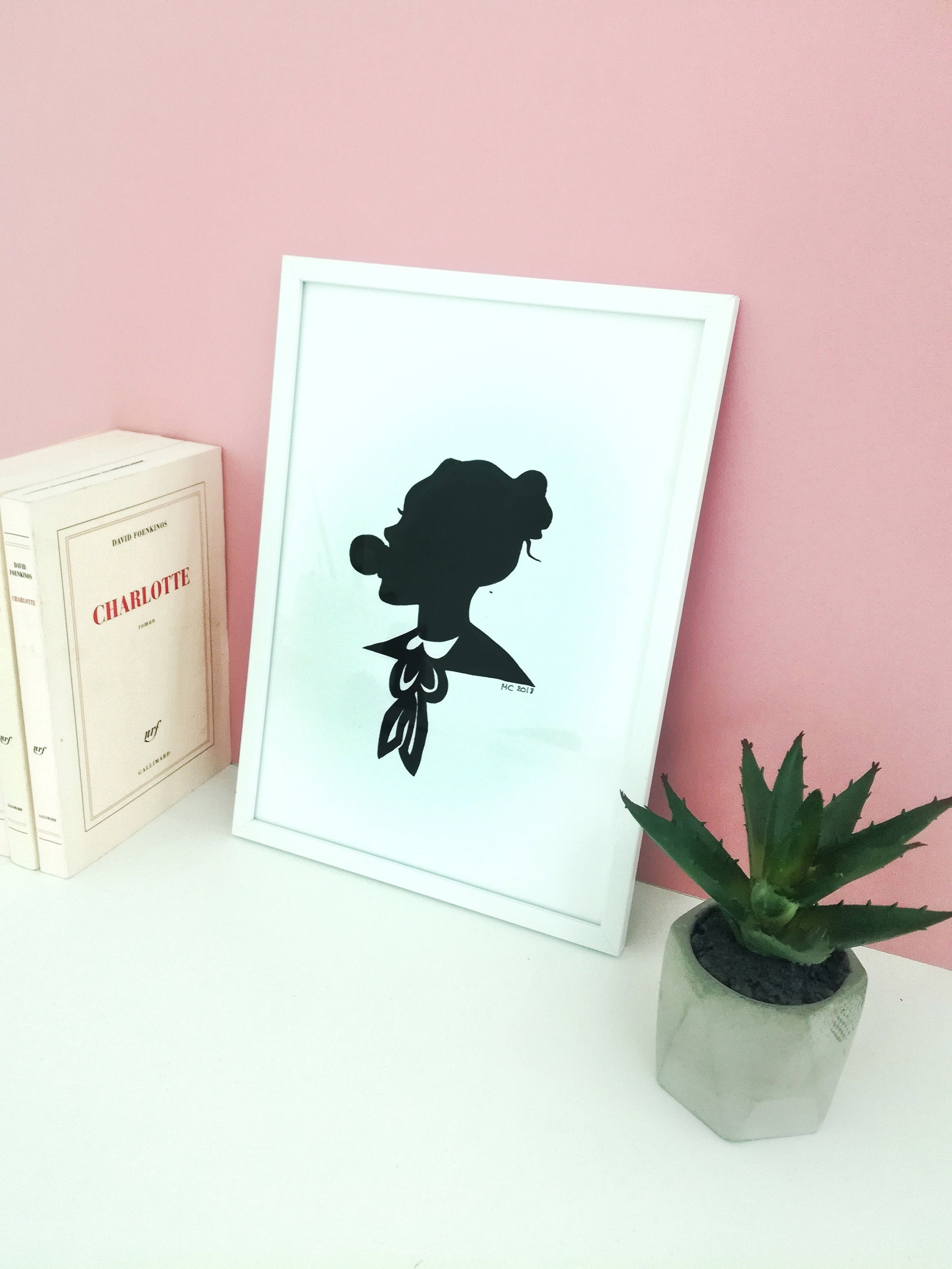 Affiche A4 Bubble Girl Poster -Noir et Blanc