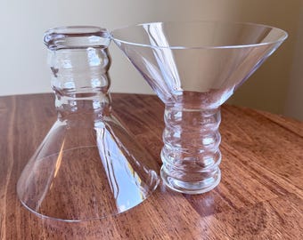 Copas de Martini de Cristal Riedel – Juego de 2 elegantes copas con tallo acanalado