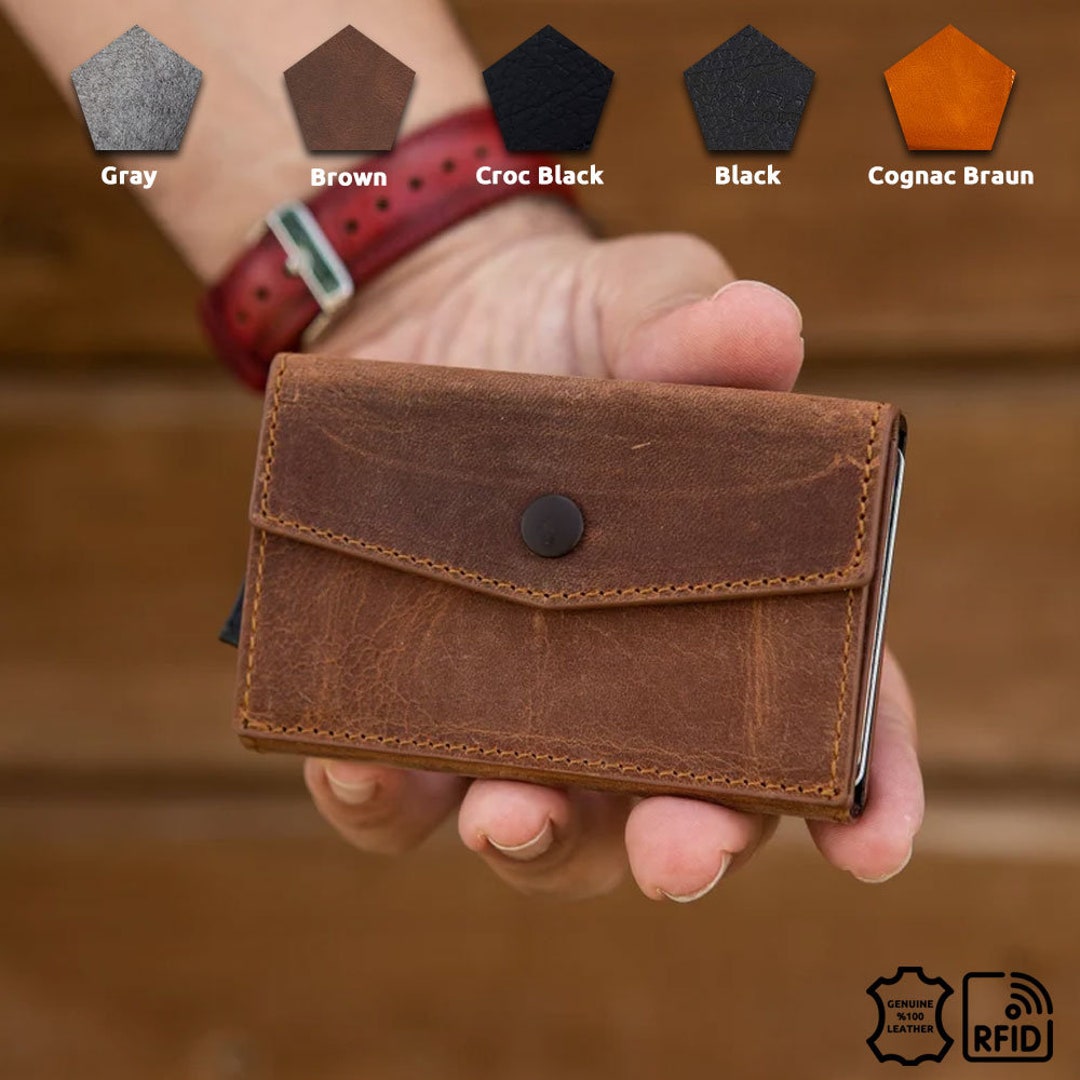FOXER Women's Small Monogram Zipper Credit Card Holder Wallet