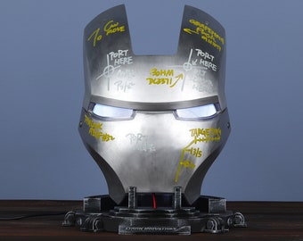Iron Man Maske Metall Mark 2 Gesichtsplatte Iron Man MK2 Gesichtsplatte Ironman Cosplay 1/1 Maßstab tragbar Filmrequisite Replica