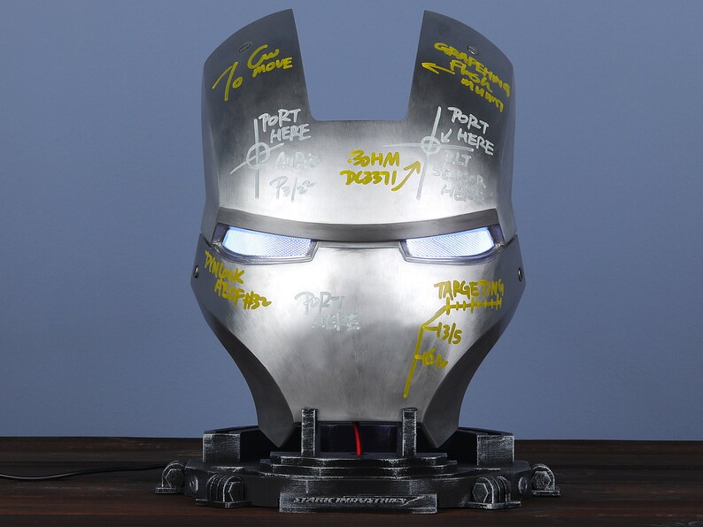 Iron Man Mask Metal Mark 2 Face Plate with LED Eyes Iron Man Etsy
