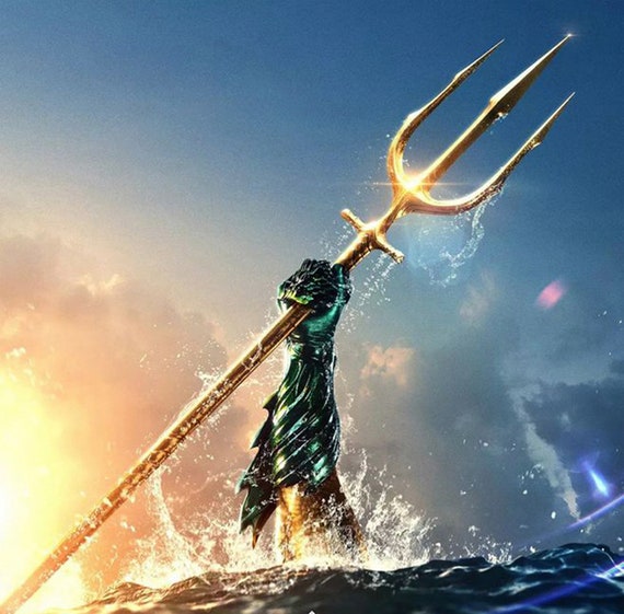 Aquaman Trident Metal Gold Trident Of King Atlantis Aquaman Etsy