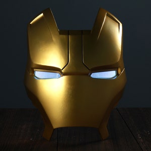 Iron Man Mask, Mark 42 Mask, Metal Mark 42 Face Plate Iron Man Cosplay 1/1 Scale Fully Pattern Detail Movie Prop