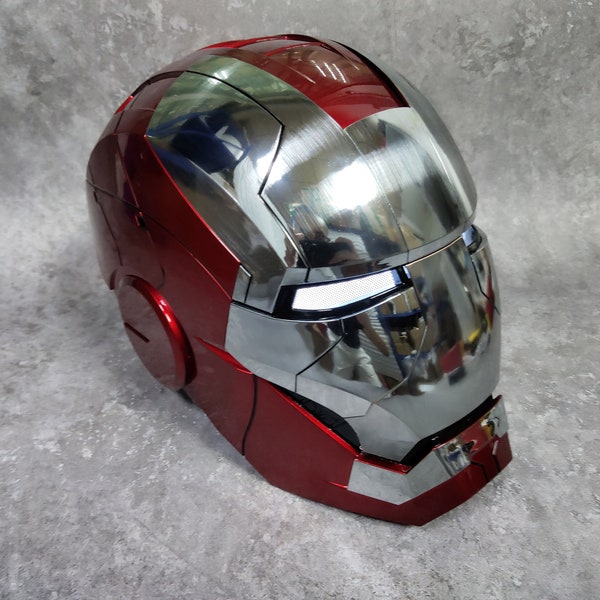 Iron Man Helmet Mark 5 Helmet MK5 Ironman Helmet with Sounds 1:1 Life Size Wearable Cosplay Movie Props Replica