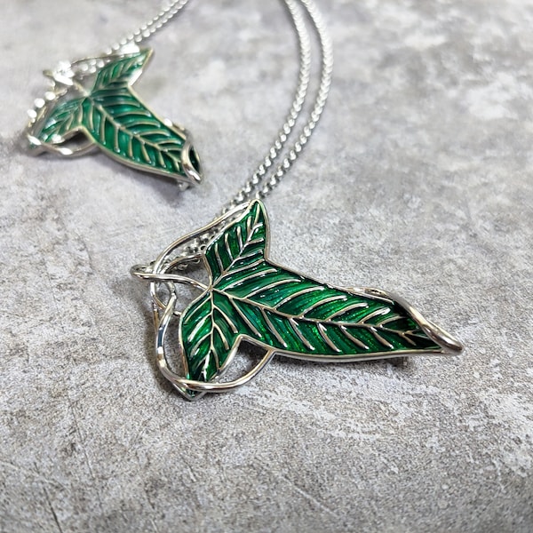 Lord of the Rings Inspired Costume Brooch LOTR Hobbit Leaf Necklace Leaves of Lorien Brooch Cosplay Movie Prop Replica