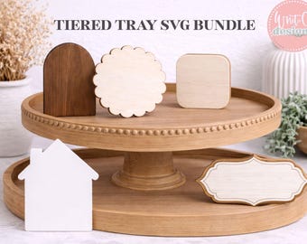 Gelaagde lade minivormen SVG-bundel | Lasergesneden vormstukken (digitale download)