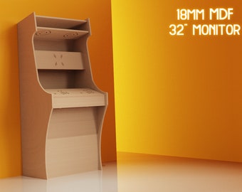 Upright Arcade Machine Design Plans Digital | 2 Player | 18mm | 32&quot; Monitor