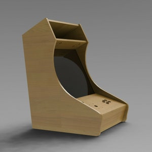 Plany projektowe automatu do gier Bartop Arcade | Projekt obudowy automatu Retro Arcade 19" Widescreen 1 Player | Drewniana gra wideo Arcade | Cyfrowa