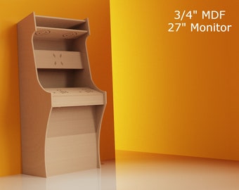 Ontwerpplannen rechtopstaande arcade-machine | 2 spelers | 3/4" materiaal | 27" monitor
