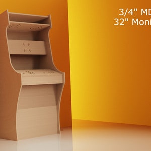 Upright Arcade Machine Design Plans Digital | 2 Player | 3/4" Material | 32" Monitor