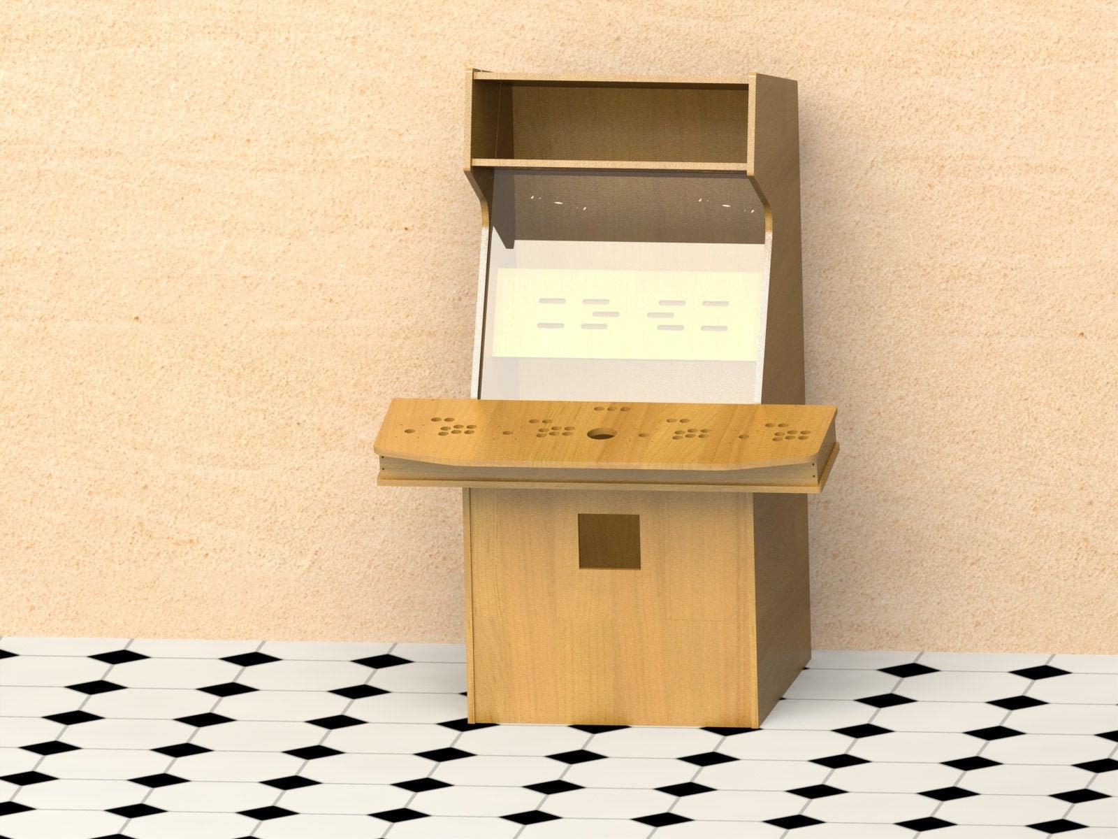 Arcade Machine Cabinet Digital Design | 4 Players | Monster Arcade Cabinet Design Plans