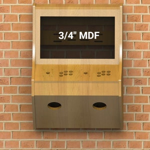 Arcade Cabinet Machine 2 player Digital Plans | Wall Mounted Cabinet 3/4&quot; Material | 24&quot; Monitor