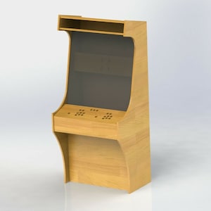 Upright Arcade Machine Design | Arcade Machine Cabinet 2 Players | Retro Games Wall Cabinet Plans 16mm MDF 32 Inch Monitor | Digital Plan