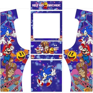 Upright Arcade Machine Design Plans Digital Vintage Arcade Design Cabinet for 32 Inch Monitor 2 Players Arcade Décor 18mm MDF image 5