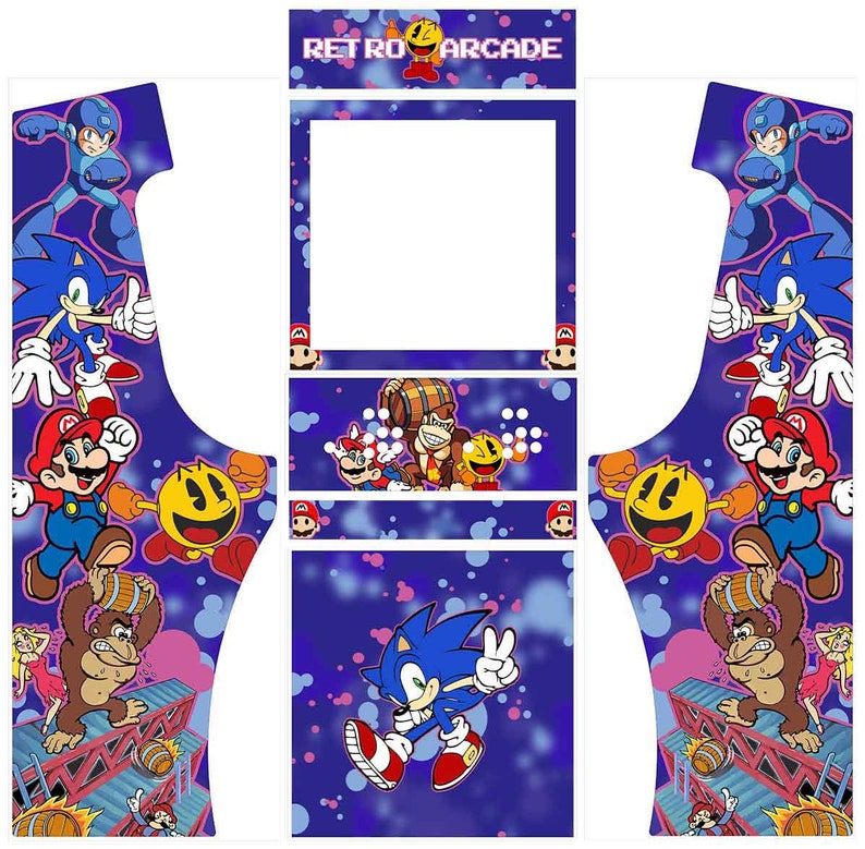 Upright Arcade Machine Design Plans Digital Vintage Arcade Design Cabinet for 32 Inch Monitor 2 Players Arcade Décor 18mm MDF image 5