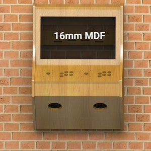 Arcade Game Cabinet Digital Design | 2 Players | Wall Mounted Cabinet Plans for 24” Monitor 16mm Material