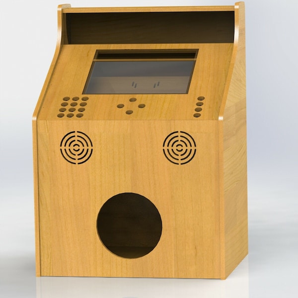Moderne Juke Box Design Digital | Holz Juke Box Monitor Panel Modell Pläne | Lautsprecher Löcher | Spieluhr | DXF-Dateien | CNC Maschine