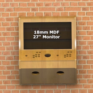 Arcade Cabinet Digital Design | 2 Players | Wall Mounted Cabinet Plans for 27” Monitor 18mm