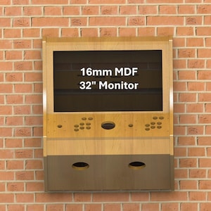 Arcade Cabinet Machine 2 player Digital Plans | Wall Mounted Cabinet 16mm Material | 32&quot; Monitor