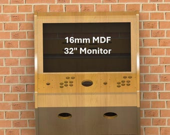 Arcade Cabinet Machine 2 player Digital Plans | Wall Mounted Cabinet 16mm Material | 32&quot; Monitor