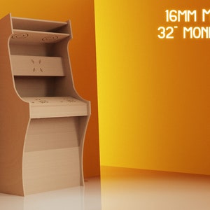 Upright Arcade Machine Design Digital Plan | 2 Player | 16mm | 32&quot; Monitor