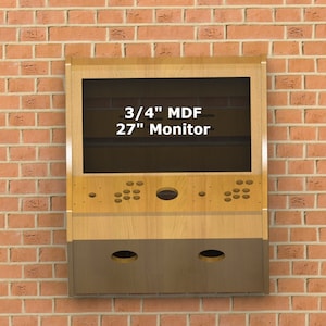 Arcade Cabinet Digital Design | 2 Players | Wall Mounted Cabinet Plans for 27” Monitor | 3/4&quot; MDF