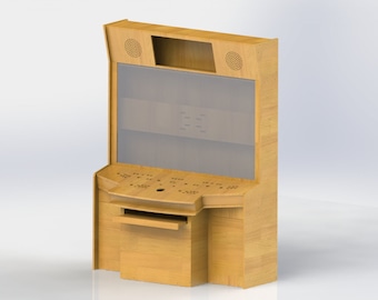 Ontwerpplannen voor rechtopstaande arcade-machines: 70 inch: retro-videogamekast voor 4 spelers (digitaal)