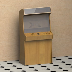 Sleek Arcade Machine Design 2 Players | Retro Video Game Upright Arcade Cabinet Design for 32&quot; Monitor | Wood Arcade Machine | Digital Plans