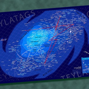 Star Wars Galaxy Map. Great gift for a fantasy book lover! Mandalorian, Solo, Boba Fett, Bad Batch, Grogu