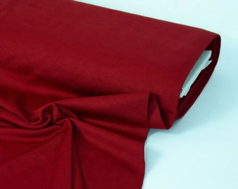 Schlauchware, Bündchenstoff, Uni Jersey, querelastisch, rot mit  Moiréeffekt, 45 cm im Schlauch (90 cm aufgeschnitten)