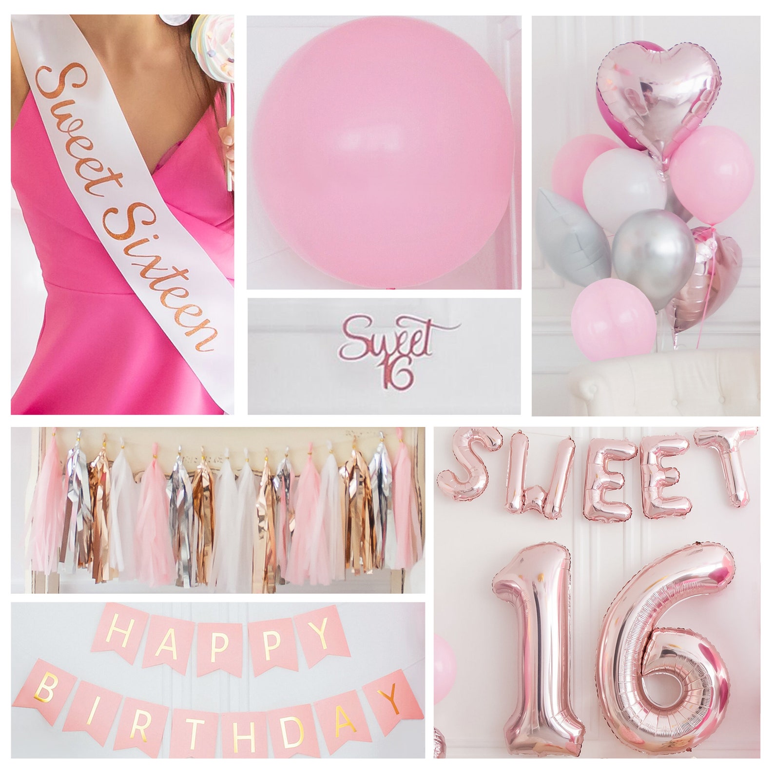 STUNNING Sweet 16 Party Supplies Celebrate Her Chic Sixteen Etsy