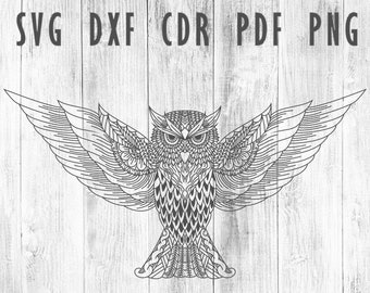 Download Zentangle Owl Etsy